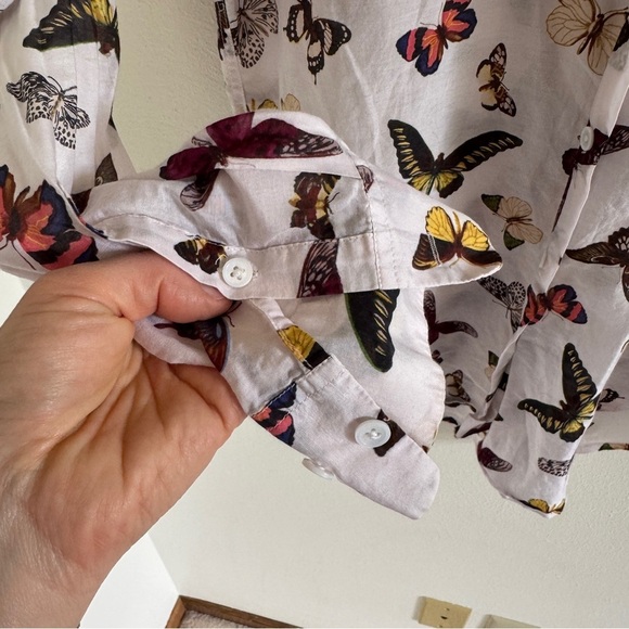 Equipment Femme Silk & Cotton Butterfly Button Down Shirt Small - Picture 6 of 10
